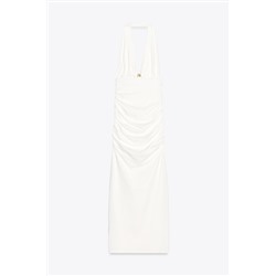 DRAPED HALTER DRESS