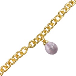 Браслет 18-23см (Майорка 14мм светло-сиреневая; покрытие золото), Есть комплект