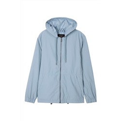 Cortavientos con capucha Celeste
