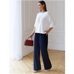 Свободный джемпер с рукавом 3/4 тонкой вязки из вискозы