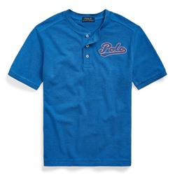Cotton Mesh Henley Shirt