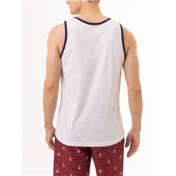 CONTRAST TRIM JERSEY MUSCLE TANK