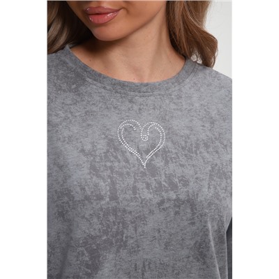 Платье туника варенка с принтом Сердце ТП-02