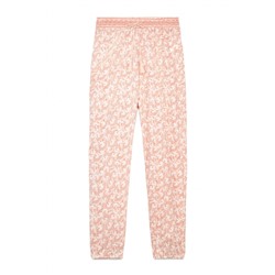 Pantalón skinny 100% algodón flores naranja