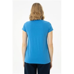 Kadın Saks Basic Tişört