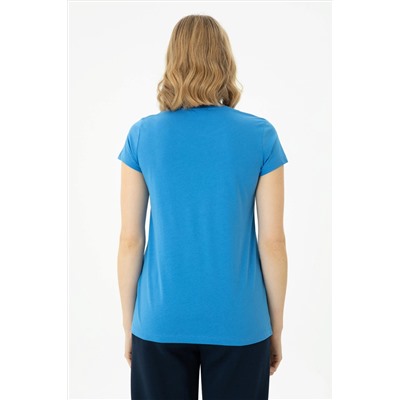 Kadın Saks Basic Tişört