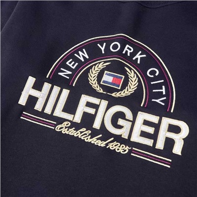 Мужской толстый и удобный свитер из хлопка и бархата ТОММИ ХИЛФИГЕ*Р