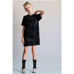 SPARKLY FAUX FUR DRESS