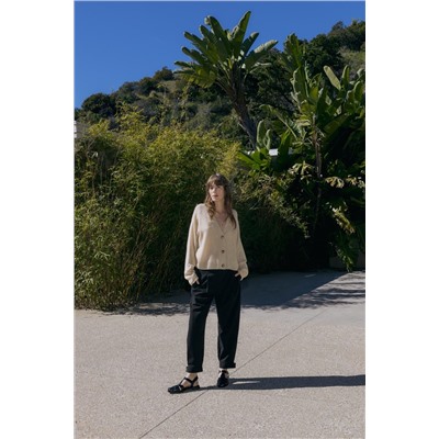 CARROT-FIT TROUSERS WITH CUFFED HEMS