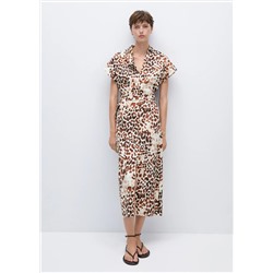 Vestido animal print lazo