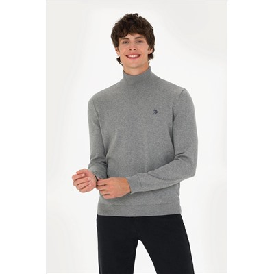 Erkek Gri Melanj Basic Kazak