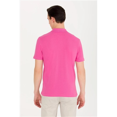 Erkek Pembe Basic Polo Yaka Tişört
