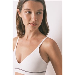 Top triangular NATURAL sin costuras blanco