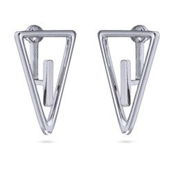 Серьги Геометрия (покрытие родий), Есть комплект