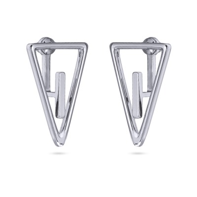 Серьги Геометрия (покрытие родий), Есть комплект