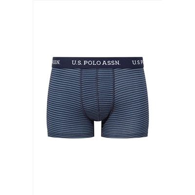 U.S. Polo Assn. Erkek Çok Renkli Çizgili & Düz Likralı Pamuklu Modal 3'lü Paket Boxer AR.8.0.U5R.1.İ5