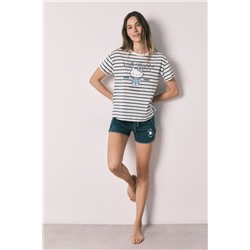 Pijama corto Hello Kitty rayas