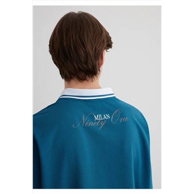 Mavi Milan Baskılı Forma Tişört Loose Fit / Bol Rahat Kesim 0612711-70890