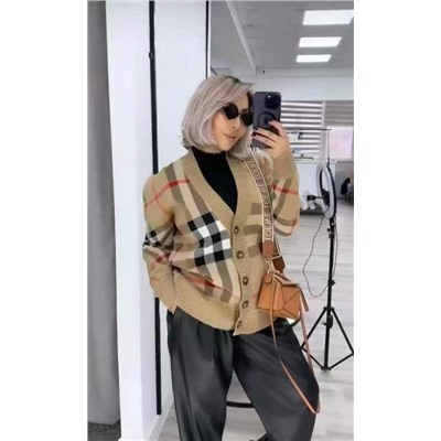 Женский удлинённый кардиган в клетку   Burberr*y