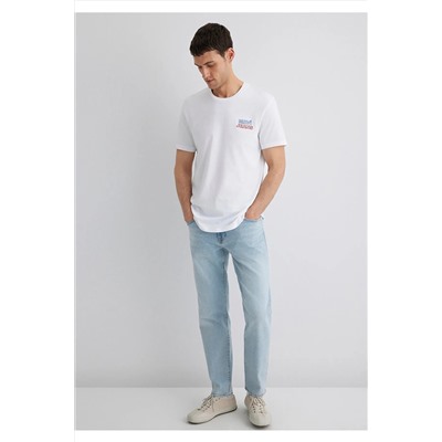 Mavi Jeans Baskılı Beyaz Tişört Slim Fit / Dar Kesim 066841-620
