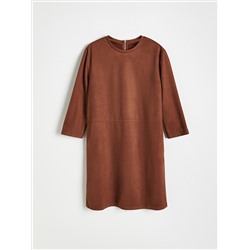 Kleid In Velourslederoptik