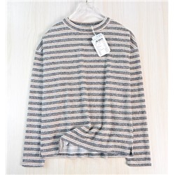 Женская полосатая базовая футболка с длинным рукавом