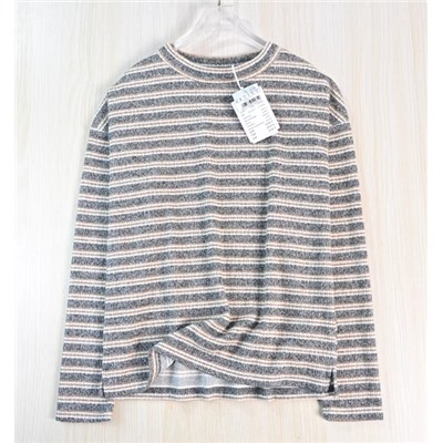 Женская полосатая базовая футболка с длинным рукавом