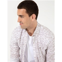 Bej Slim Fit Uzun Kollu Gömlek