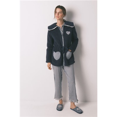 Bata midi borreguito Smiley azul