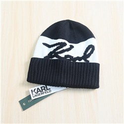 Осенне-зимняя шапка унисекс из контрастной пряжи  Kar*l Lagerfel*d 😎