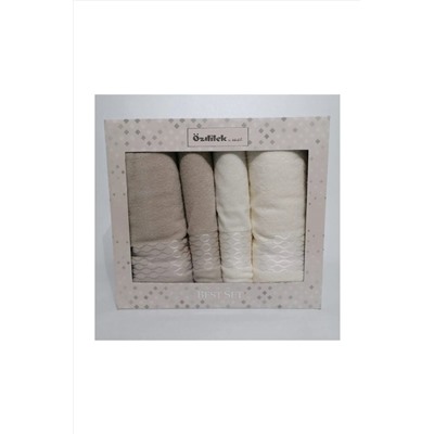 Özdilek Elissa Best Set Hamam Takımı - Krem - Taş