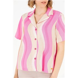 Kadın Pembe Kısa Kollu Gömlek
