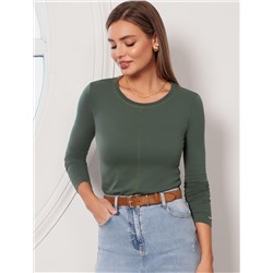 Лонгслив из премиального хлопка с эластаном