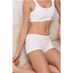 Braga boxer sin costuras canalé blanca