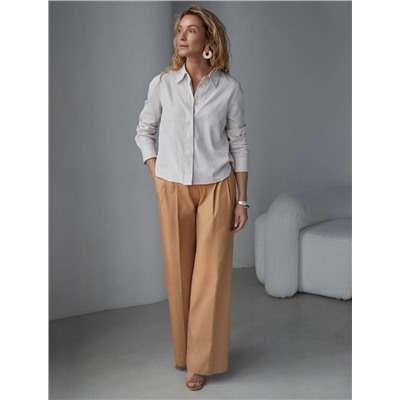 Укороченная блузка в полоску из хлопка