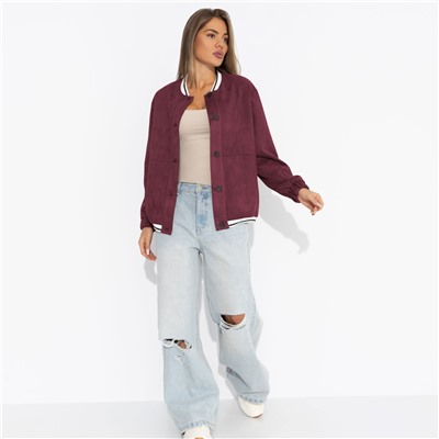 Бомбер из экозамши, Любуйся мной (бордовый)