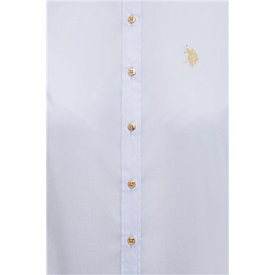 Kadın Açık Mavi Uzun Kollu Basic Gömlek