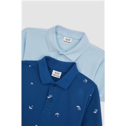 Defacto Erkek Çocuk Regular Fit 2'li Kısa Kollu Polo Tişört Z2726A623SM