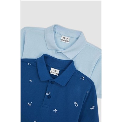 Defacto Erkek Çocuk Regular Fit 2'li Kısa Kollu Polo Tişört Z2726A623SM