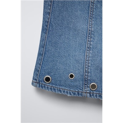 OPENWORK DENIM SKIRT