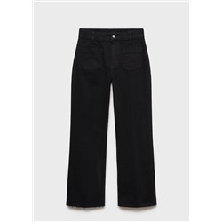 Jeans flare crop bolsillos