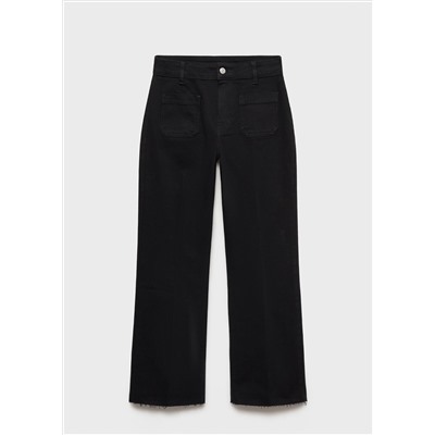 Jeans flare crop bolsillos