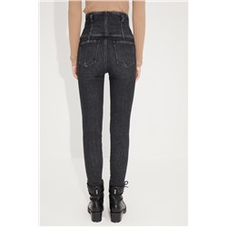 Vaquero skinny fit de tiro alto Negro