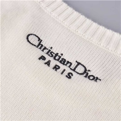 Модный женский кардиган с вышивкой и круглым вырезом Dio*r