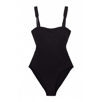 Bañador moldeador escote recto negro