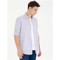 Lila Regular Fit Uzun Kollu Gömlek
