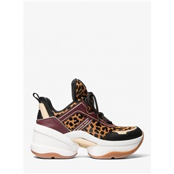 Olympia Leopard Print Calf Hair Trainer