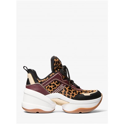 Olympia Leopard Print Calf Hair Trainer