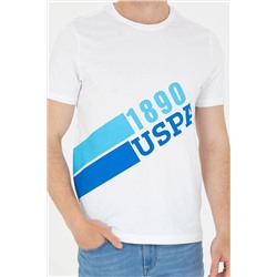 Erkek Beyaz Bisiklet Yaka Tişört