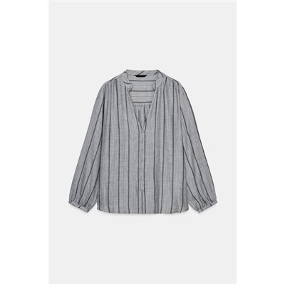 WOVEN STRIPED BLOUSE